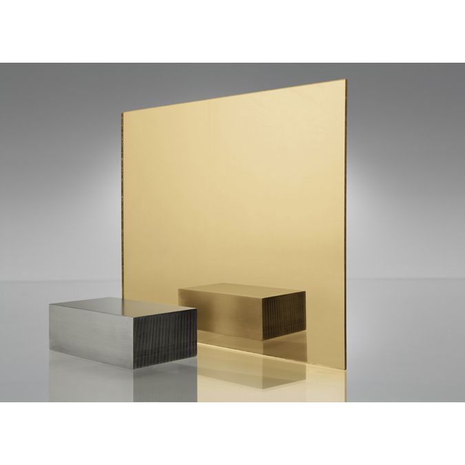 Plaskolite Fabback Gold Mirror Acrylic, 4 X 8 Acrylic Mirror